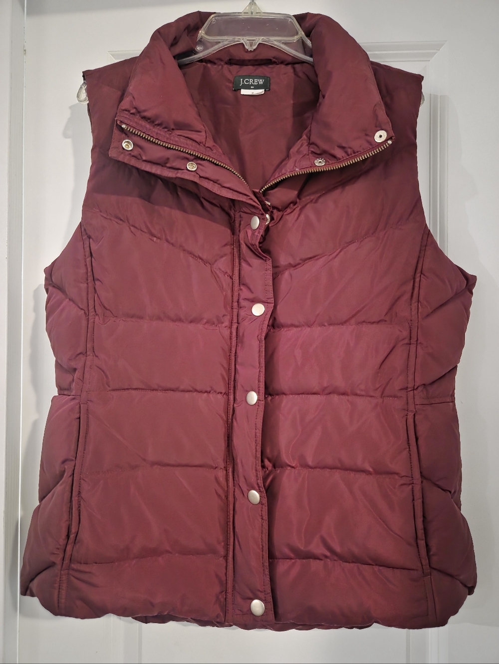 J. Crew Burgundy Quilted Puffer Vest